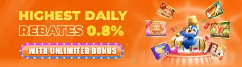 highest daily rebates up to .8% with unli bonus